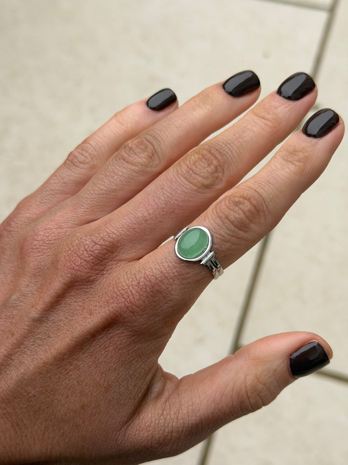 Sage silver ring