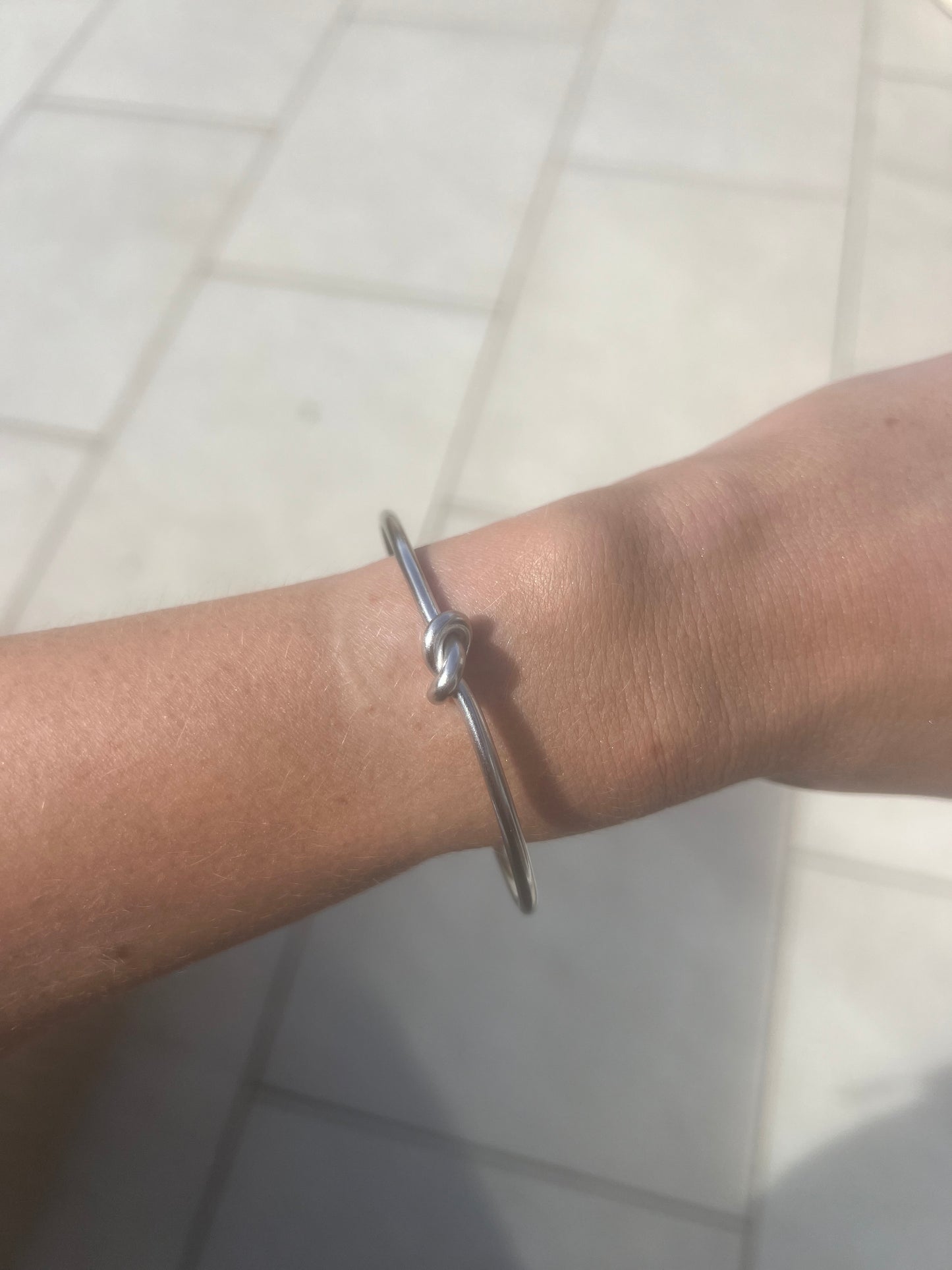 Silver Knot Adjustable Bangle