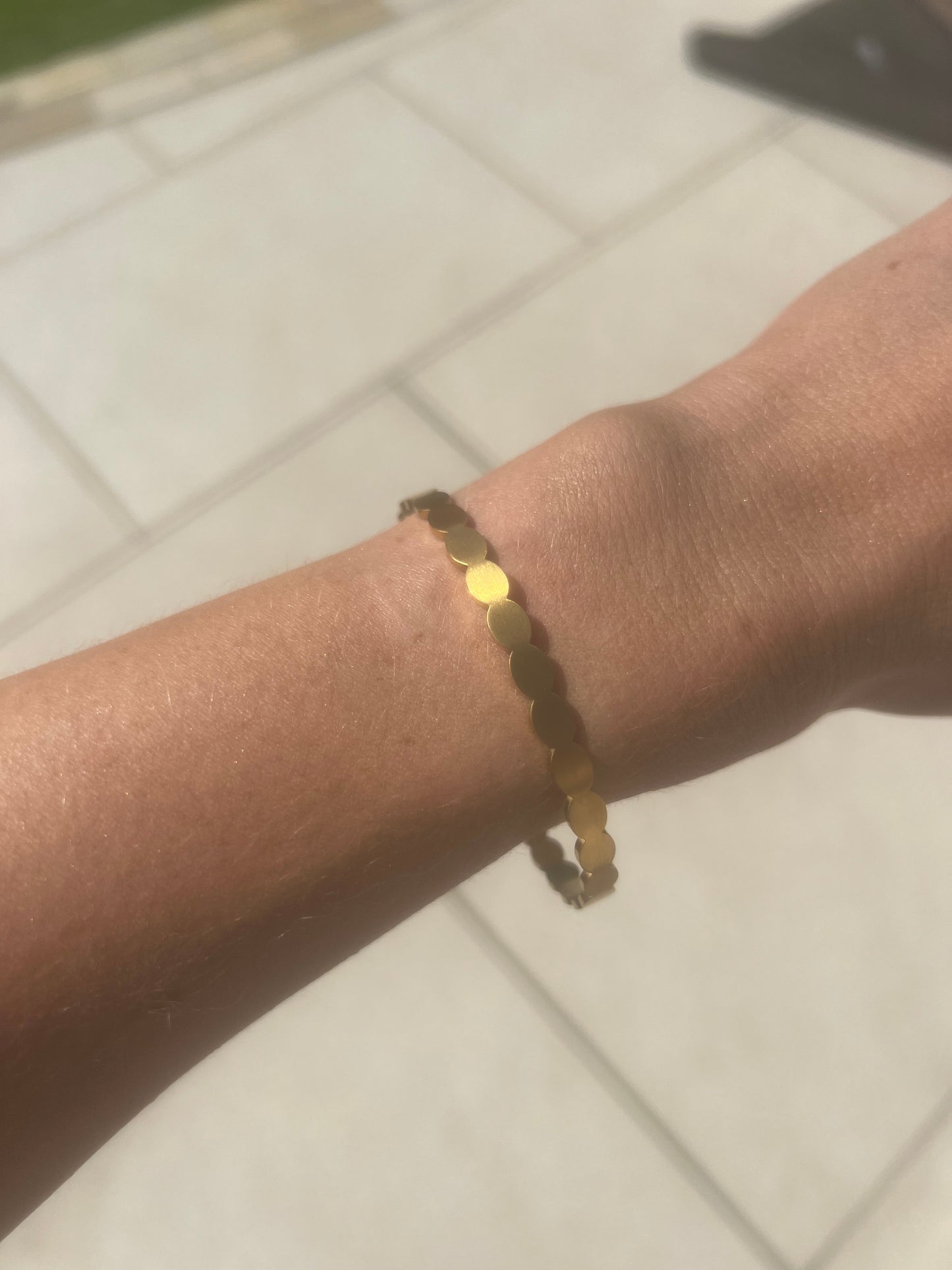 Gold Disc Adjustable Link Bracelet