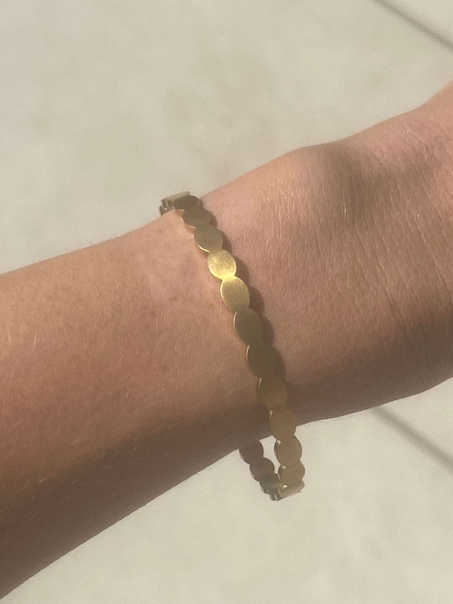 Gold Disc Adjustable Link Bracelet