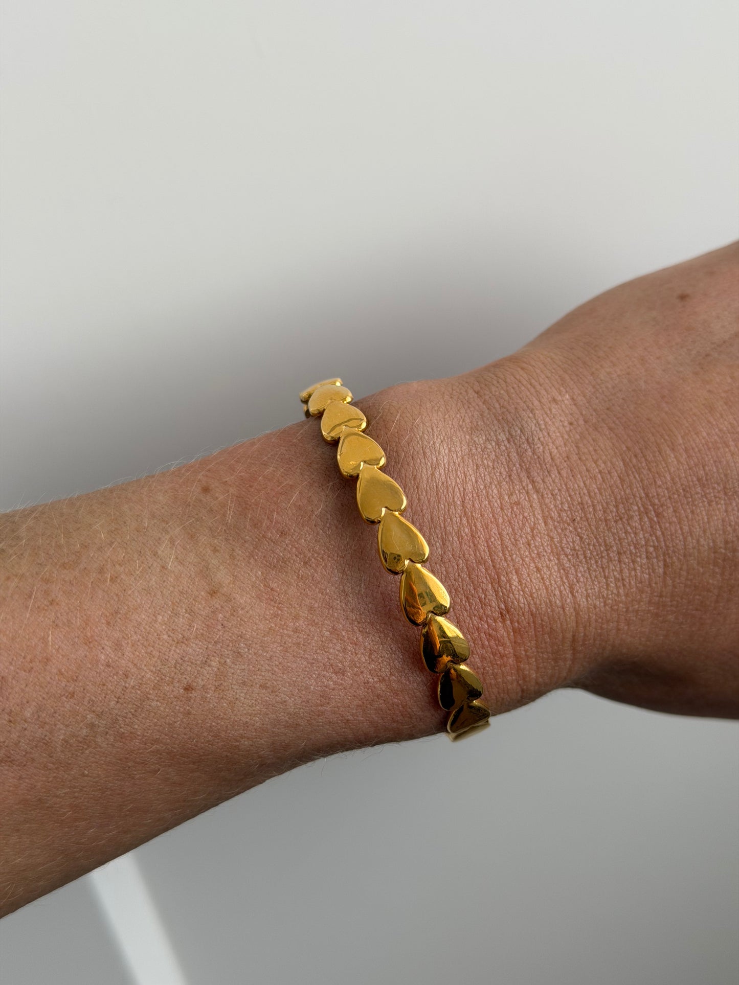 Gold Heart Link Adjustable Bracelet