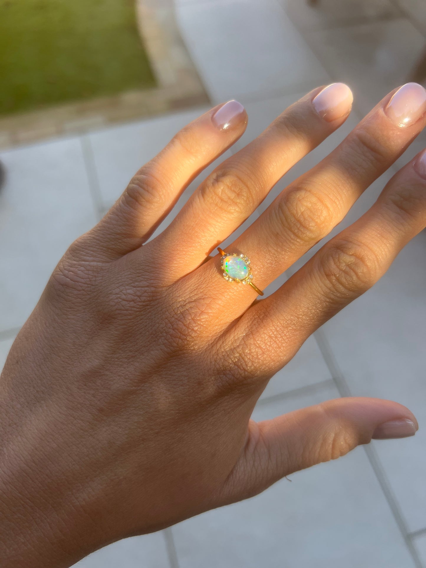 Aurora Opal Adjustable Ring
