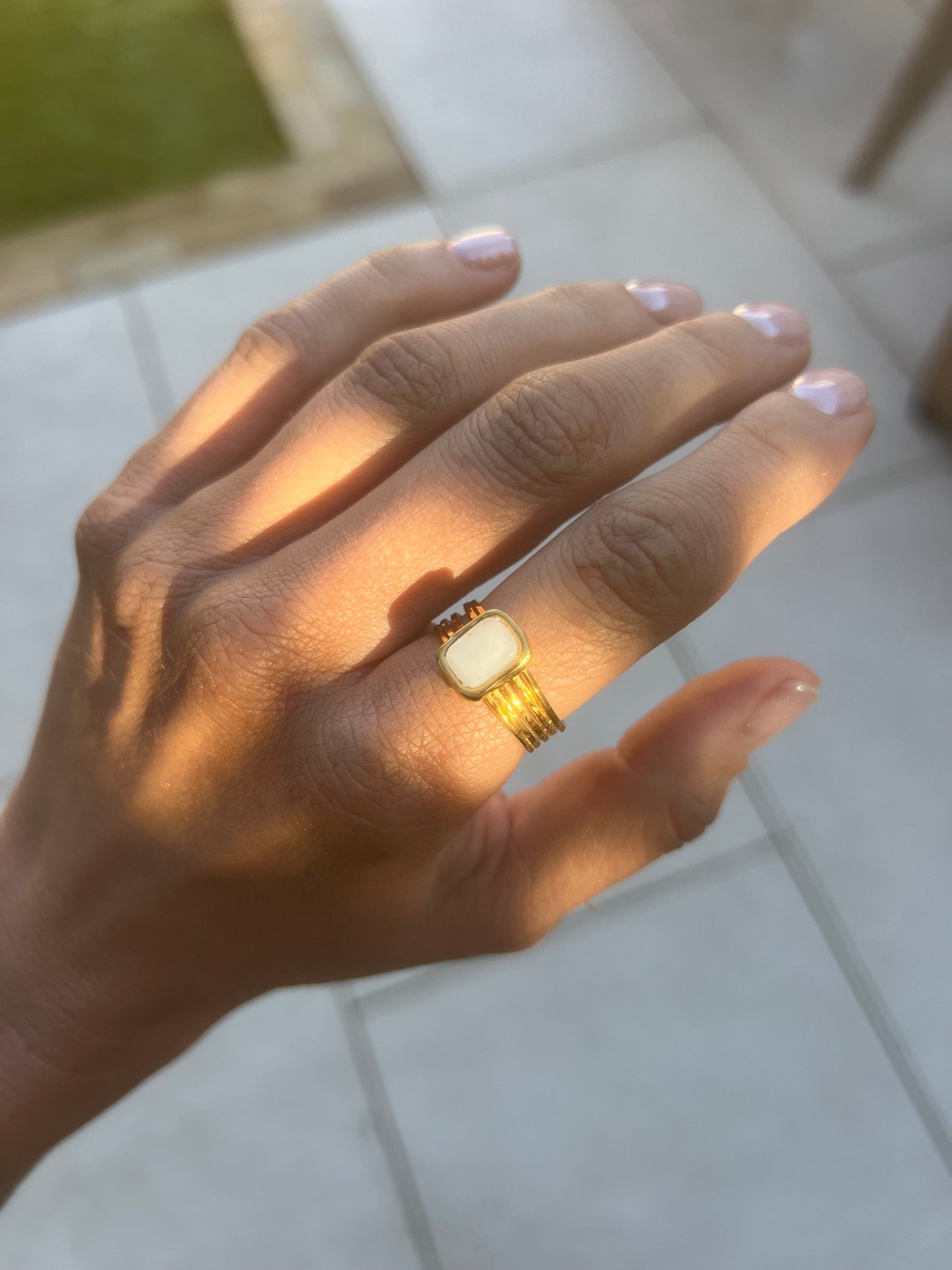 Golden Aura Adjustable Ring