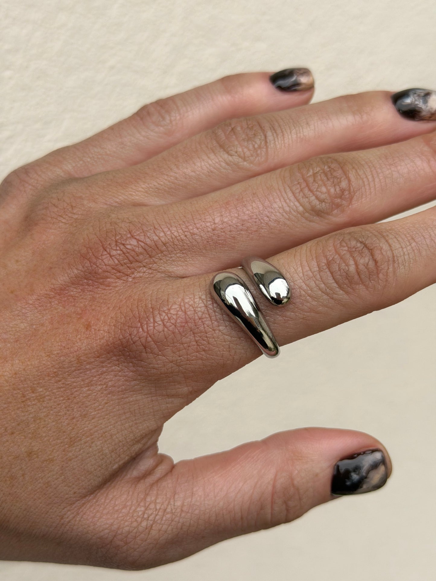Silver twist ring