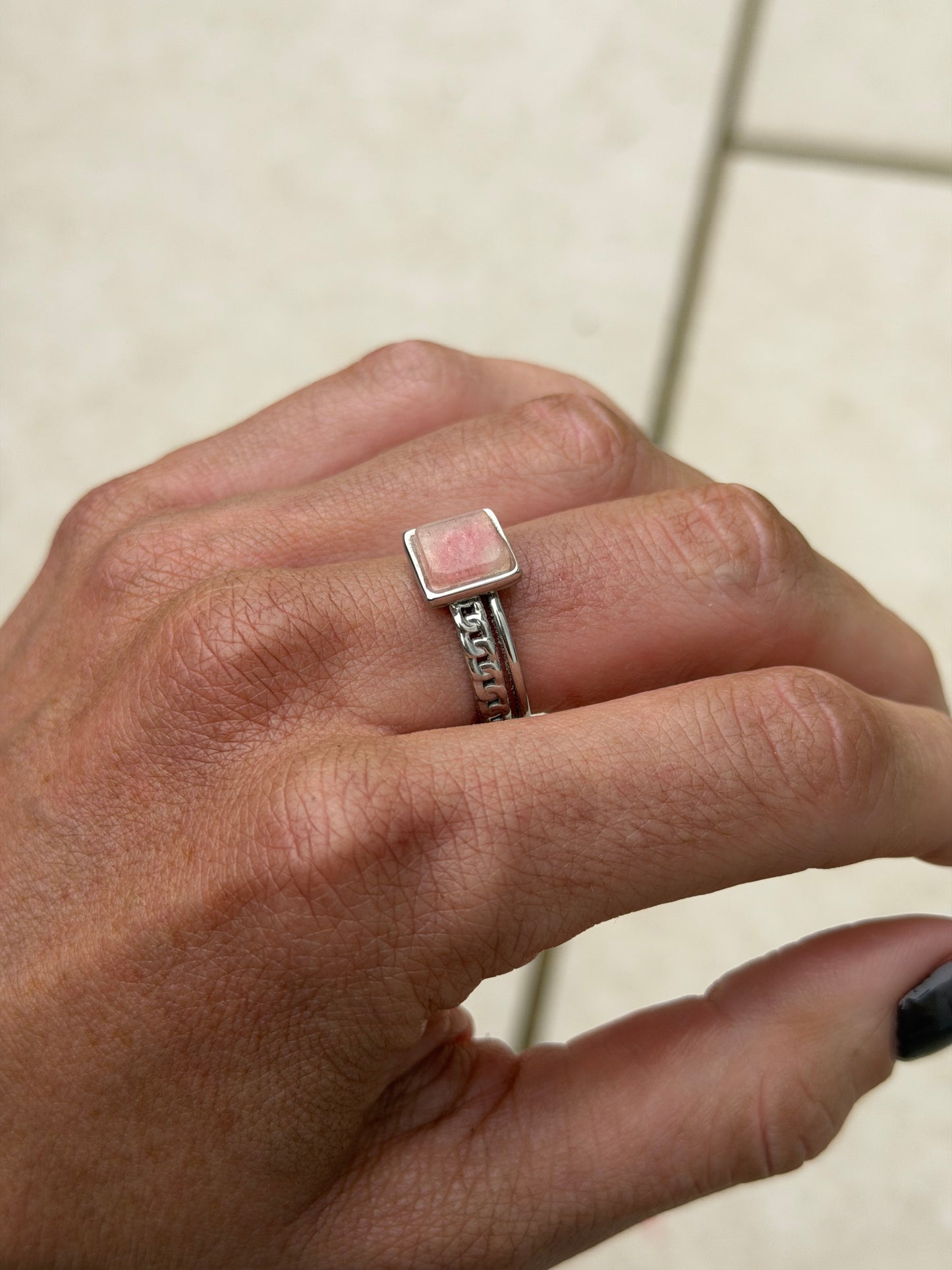 Blush square ring