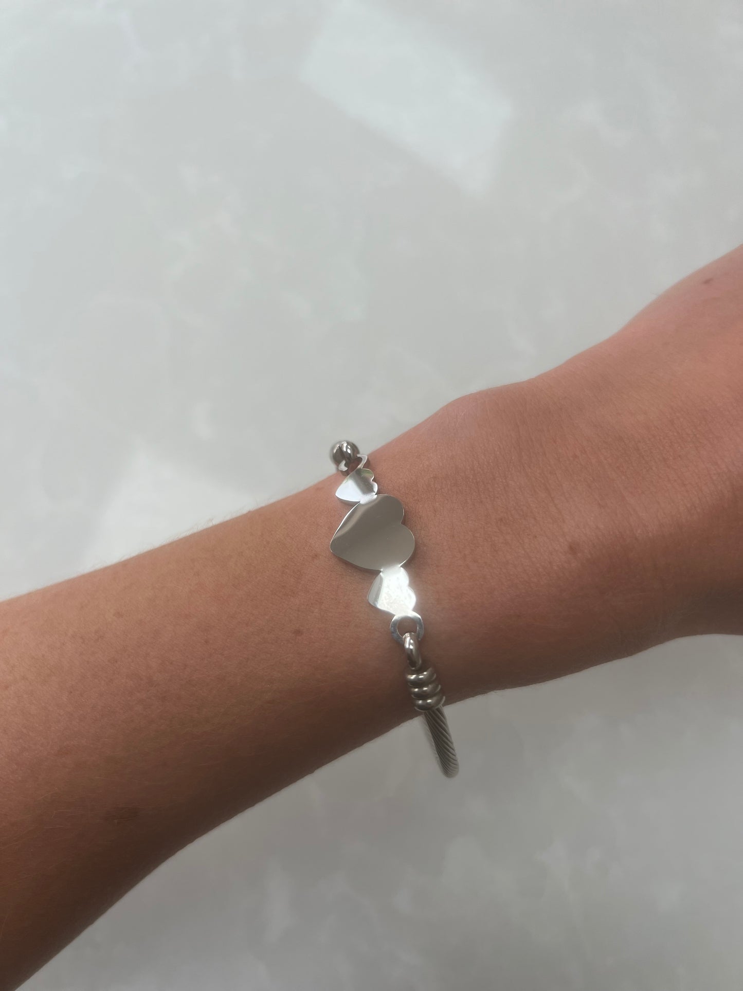 Silver Heart Link Bracelet