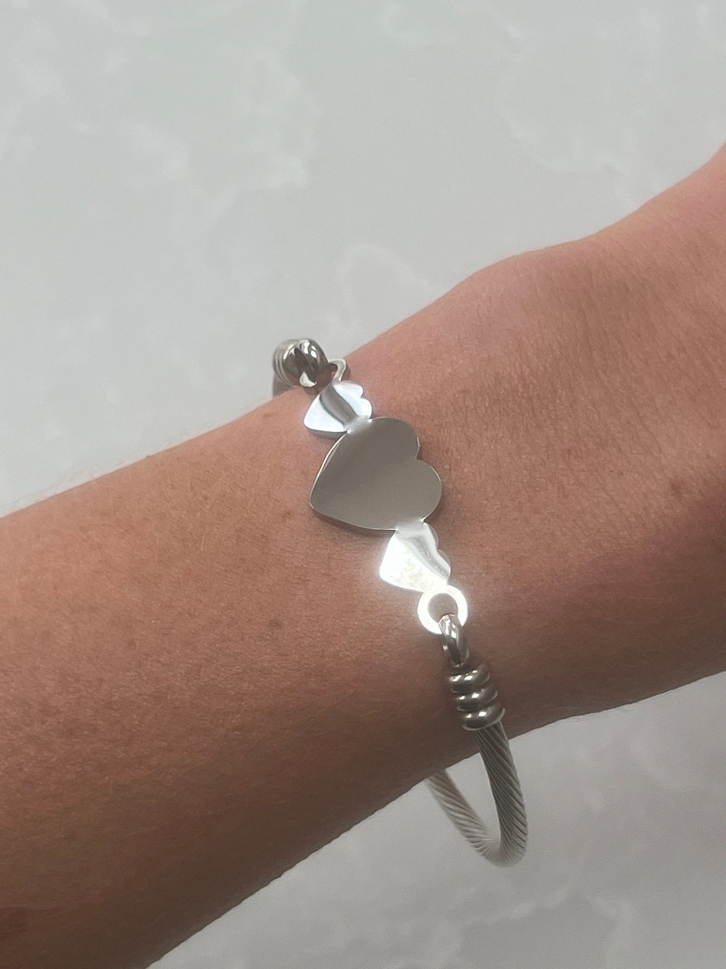 Silver Heart Link Bracelet