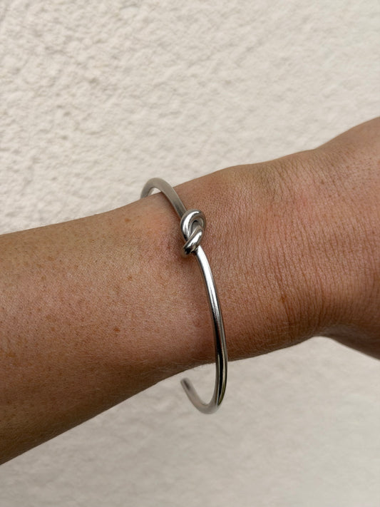 Silver Knot Adjustable Bangle