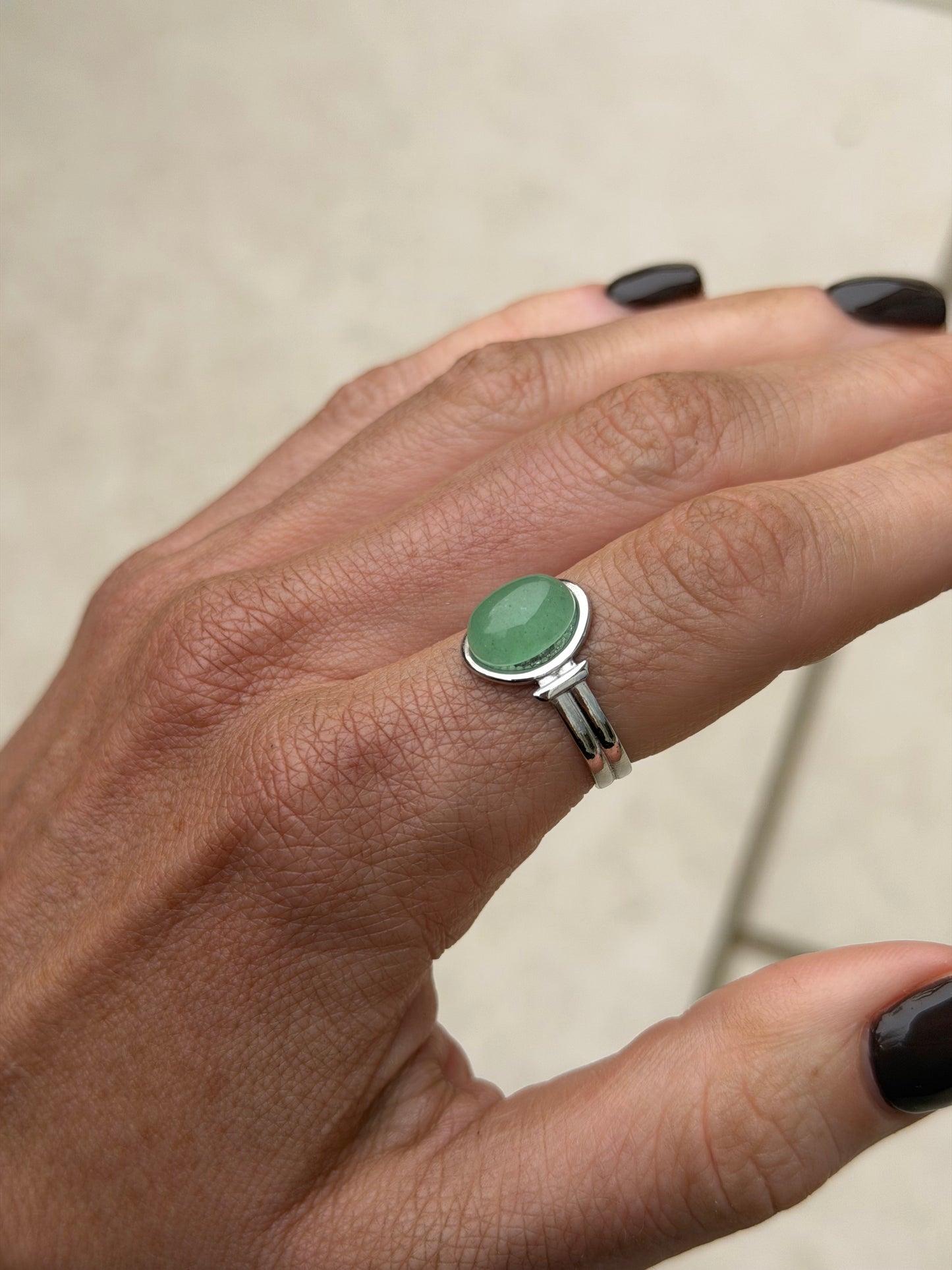 Sage silver ring