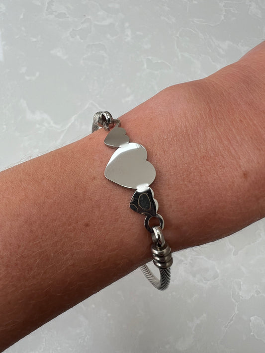 Silver Heart Link Bracelet
