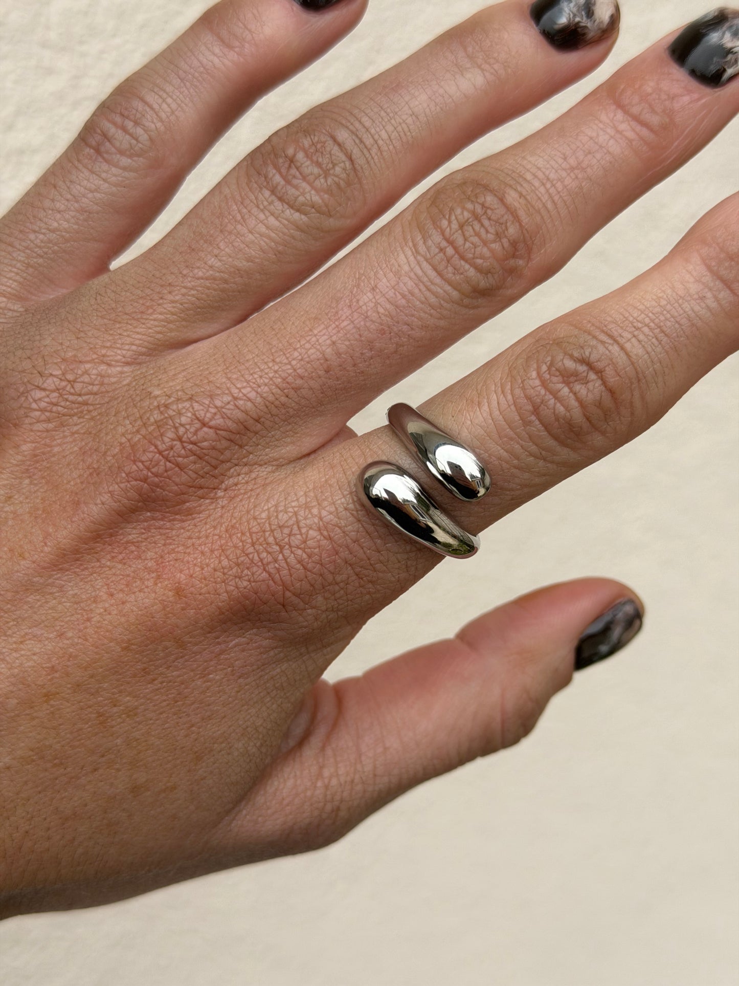 Silver twist ring