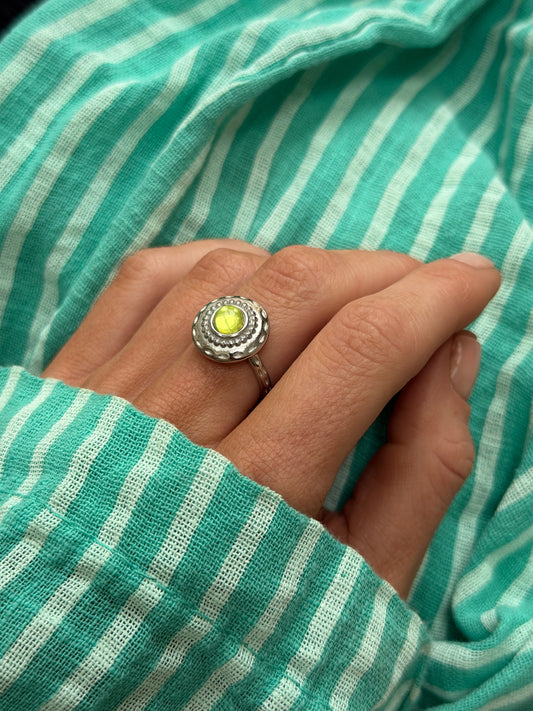 Lime gem stone ring