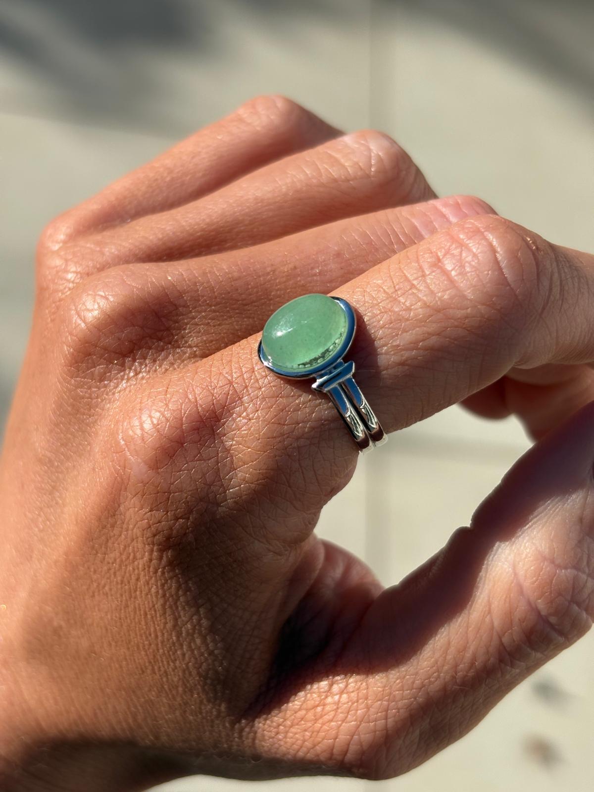Sage silver ring