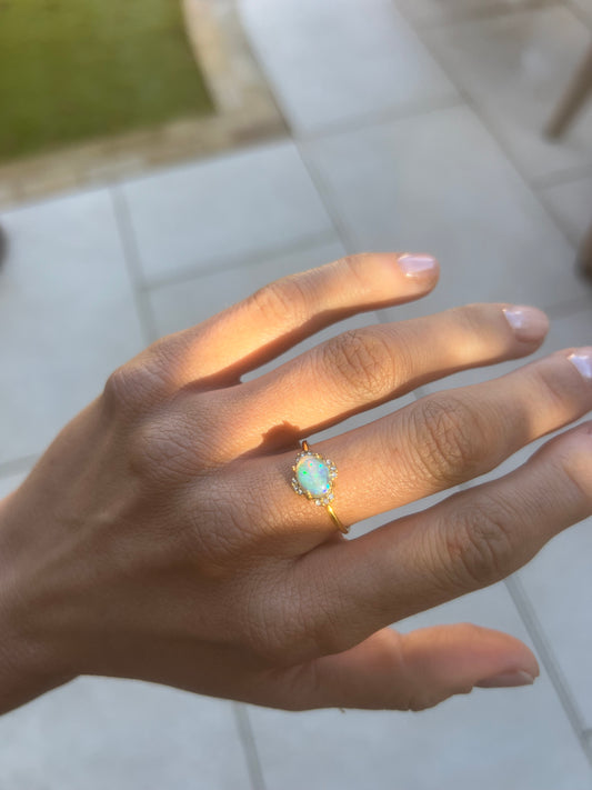 Aurora Opal Adjustable Ring