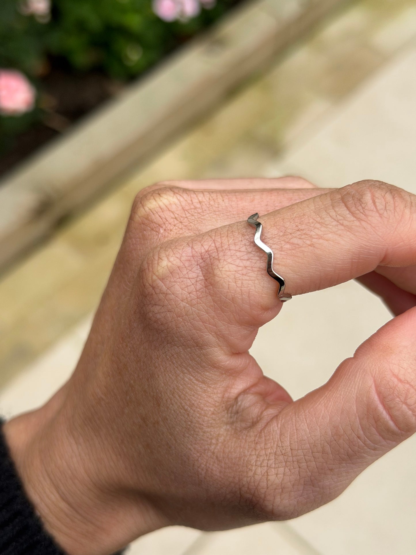 Silver wave ring