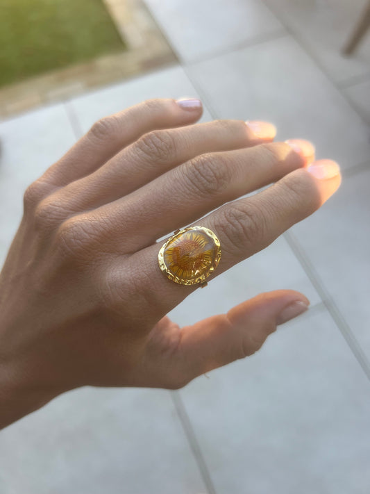 Solara Sunflower Adjustable Ring